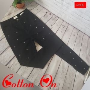 Cotton On 91 High Grazer Skinny Black Jeans sz8
